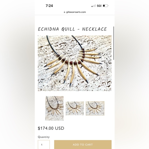 Gillawarra Arts Quill Necklace ASO Clare Bowen - Picture 2 of 6